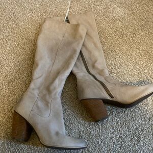 Suede knee high boots